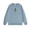 Casual Hand-Painted Blue Long-Sleeve